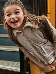 Mayoral Junior Girl Beige & Cream Sherpa Vest (3Y-8Y)