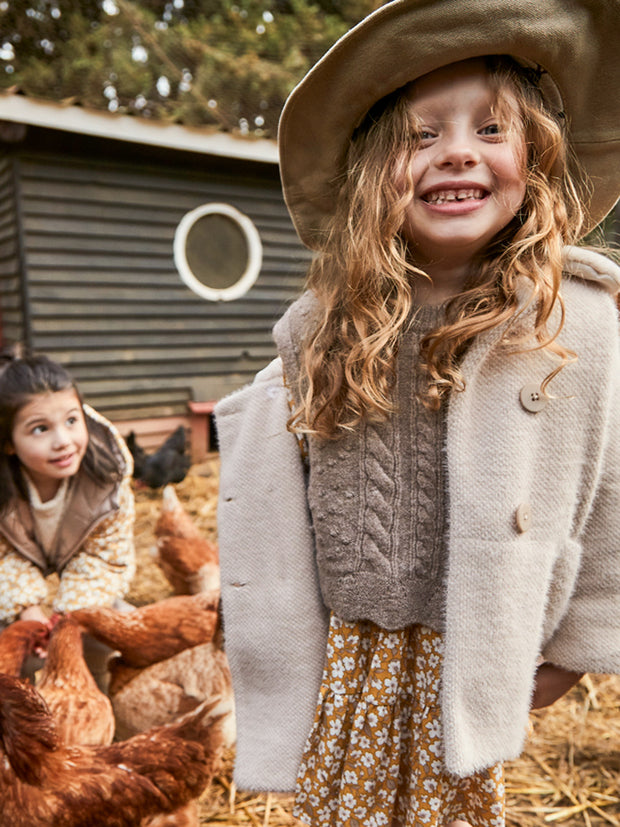 Mayoral Junior Girl Cream Knitted Jacket (3Y-8Y)