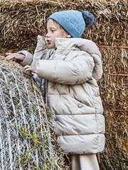 Mayoral Junior Girl Cream Long Puffer Jacket (3Y-8Y)