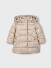 Mayoral Junior Girl Cream Long Puffer Jacket (3Y-8Y)