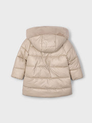 Mayoral Junior Girl Cream Long Puffer Jacket (3Y-8Y)