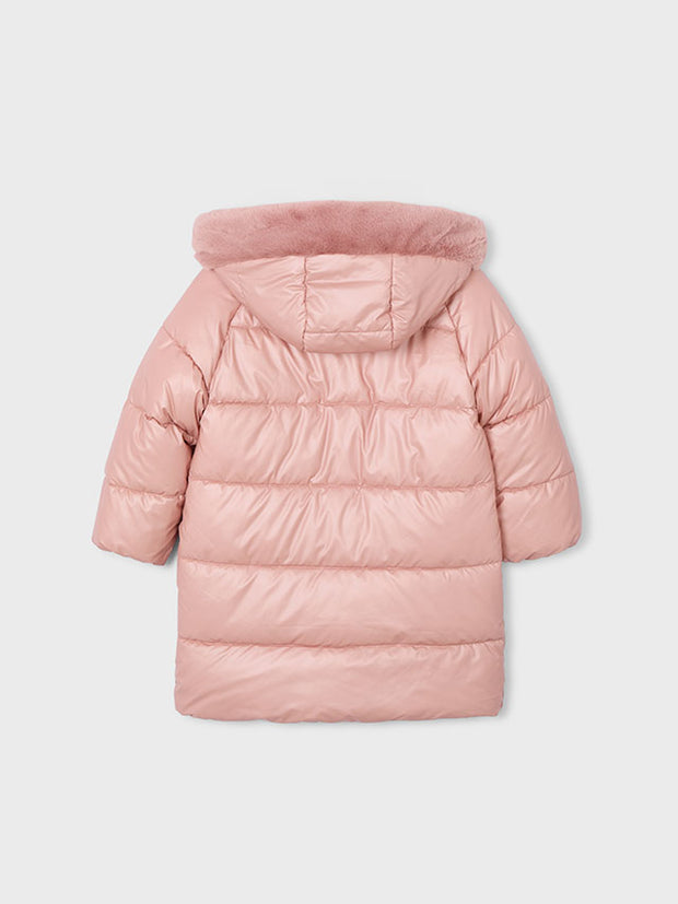 Mayoral Junior Girl Pink Long Puffer Jacket (3Y-8Y)