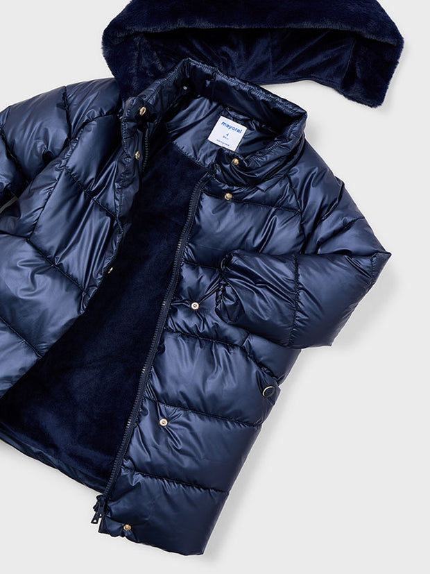 Mayoral Junior Girl Navy Long Puffer Jacket (3Y-8Y)