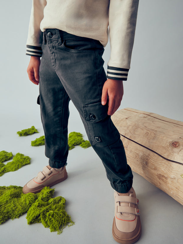Mayoral Junior Boy Black Cuffed Cargos (3Y-8Y)