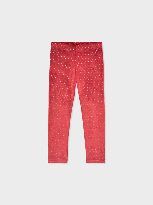 Mayoral Junior Girl Pink Velvet Leggings (3Y-8Y)