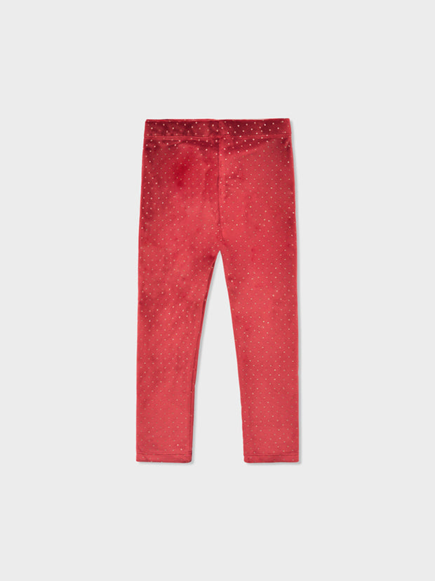 Mayoral Junior Girl Pink Velvet Leggings (3Y-8Y)