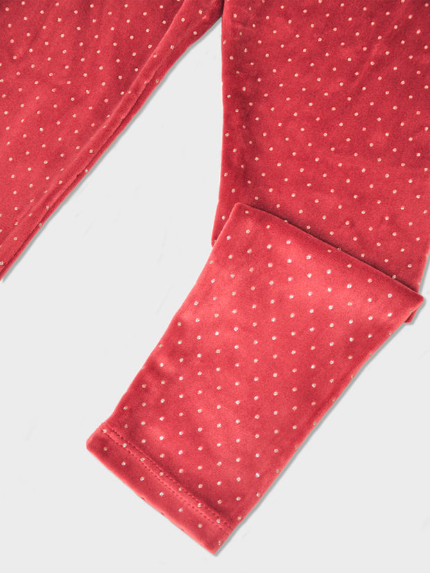 Mayoral Junior Girl Pink Velvet Leggings (3Y-8Y)