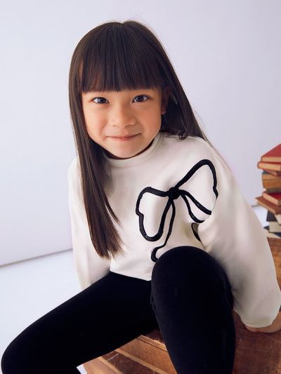 Mayoral Junior Girl Black Bow Jumper & Legging Set (3Y-8Y)