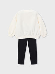 Mayoral Junior Girl Black Bow Jumper & Legging Set (3Y-8Y)