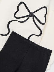 Mayoral Junior Girl Black Bow Jumper & Legging Set (3Y-8Y)
