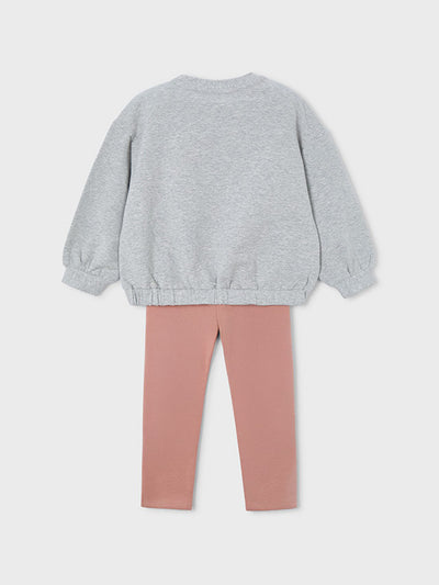 Mayoral Junior Girl Pink Bow Jumper & Legging Set (3Y-8Y)