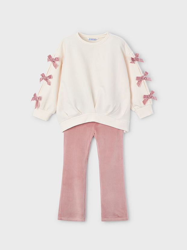 Mayoral Junior Girl Pink Bow Jumper & Legging Set (3Y-8Y)