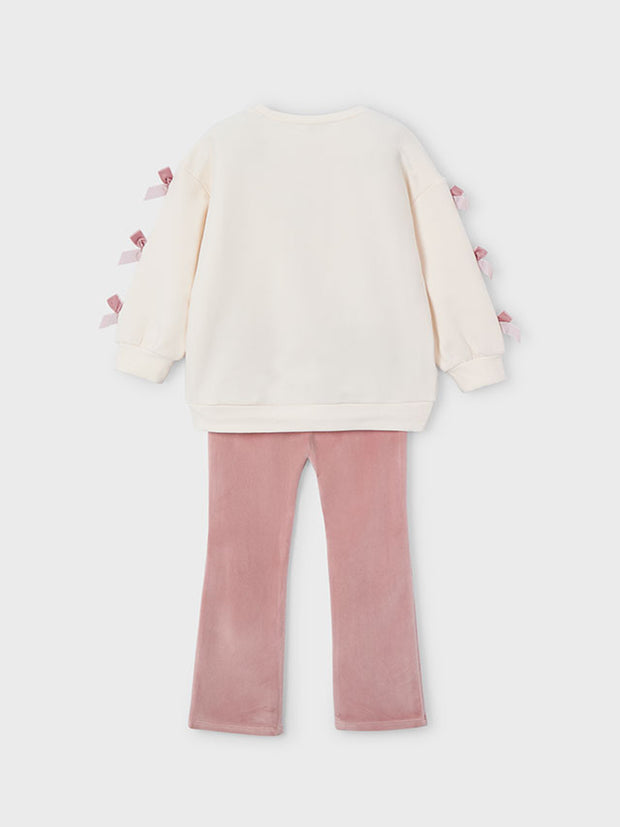 Mayoral Junior Girl Pink Bow Jumper & Legging Set (3Y-8Y)