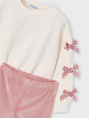 Mayoral Junior Girl Pink Bow Jumper & Legging Set (3Y-8Y)
