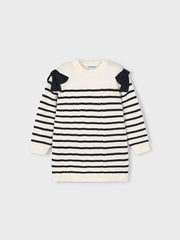 Mayoral Junior Girl Striped Dress With Bows (3Y-8Y)
