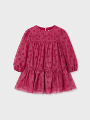 Mayoral Junior Girl Red Tulle Sparkly Dress (3Y-8Y)