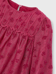 Mayoral Junior Girl Red Tulle Sparkly Dress (3Y-8Y)