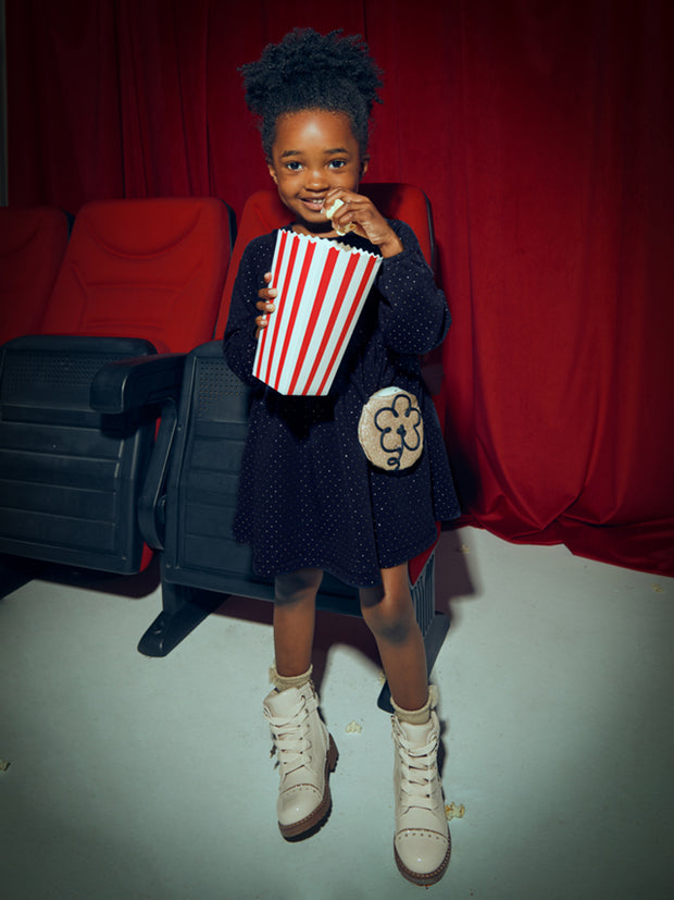 Mayoral Junior Girl Navy Dress & Bag (3Y-8Y)