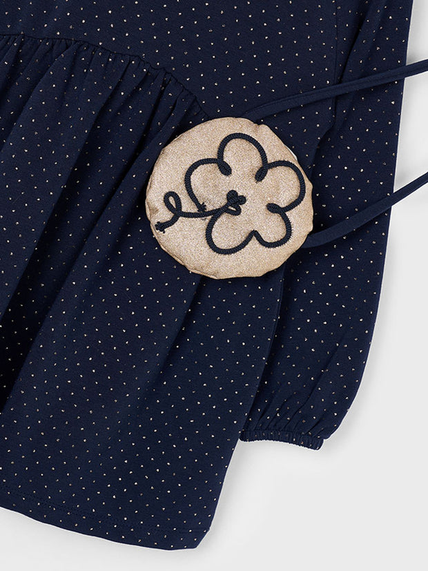 Mayoral Junior Girl Navy Dress & Bag (3Y-8Y)