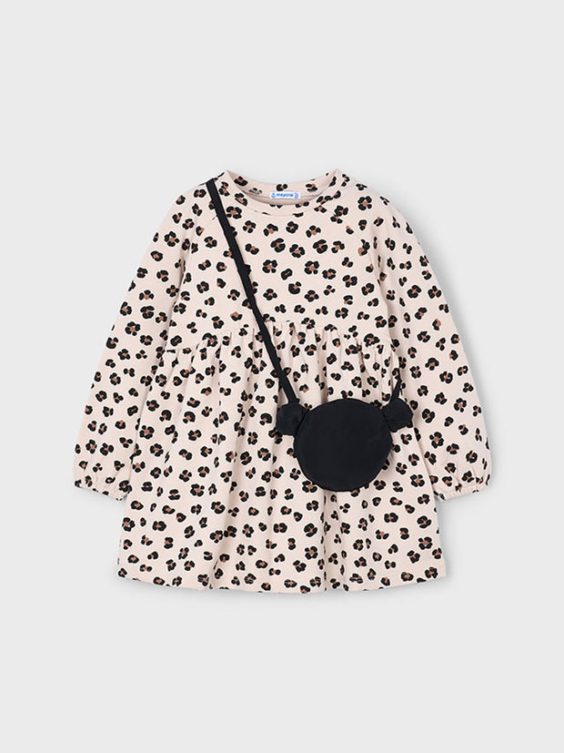 Mayoral Junior Girl Cream Animal Print & Bag (3Y-8Y)