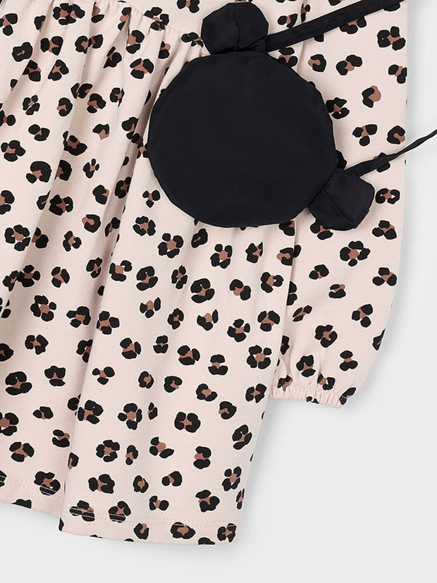 Mayoral Junior Girl Cream Animal Print & Bag (3Y-8Y)
