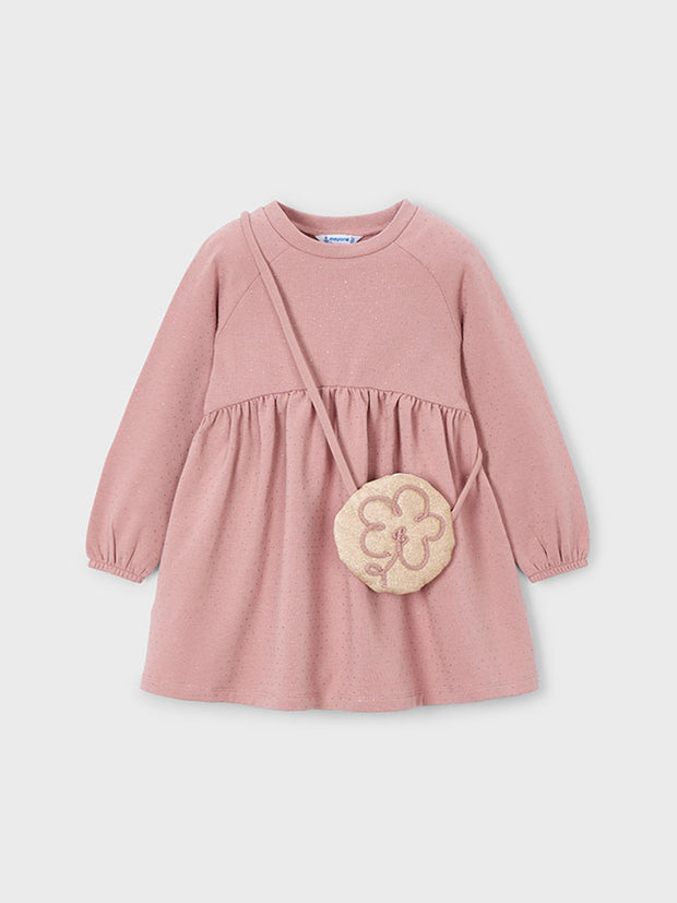 Mayoral Junior Girl Pink Dress & Bag (3Y-8Y)