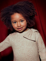 Mayoral Junior Girl Beige Knitted Dress (3Y-8Y)
