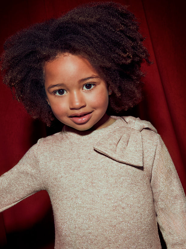 Mayoral Junior Girl Beige Knitted Dress (3Y-8Y)