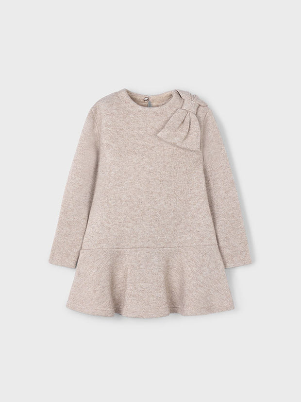 Mayoral Junior Girl Beige Knitted Dress (3Y-8Y)