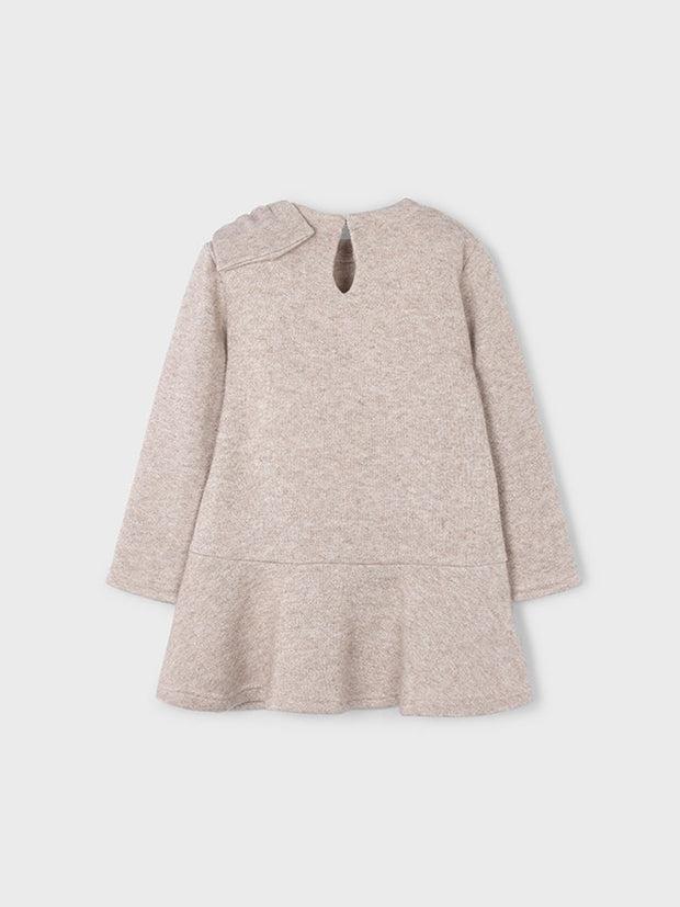 Mayoral Junior Girl Beige Knitted Dress (3Y-8Y)