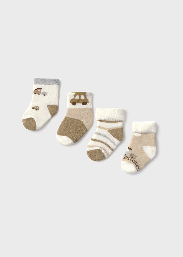 Mayoral Baby Boy Neutral Car Socks - 4 Pack (3M-12M)