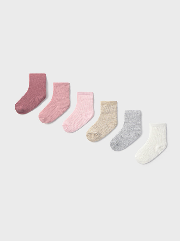 Mayoral Baby Girl Pink Socks - 6 Pack (3M-12M)