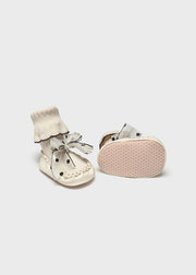 Mayoral Baby Girl Bow Booties - Cream