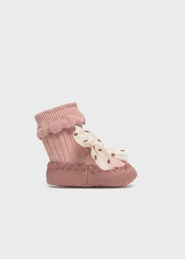 Mayoral Baby Girl Bow Booties - Pink