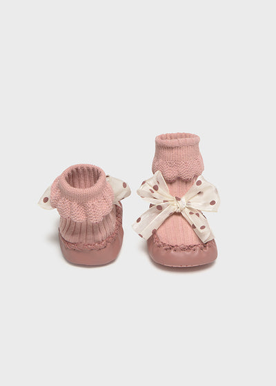 Mayoral Baby Girl Bow Booties - Pink