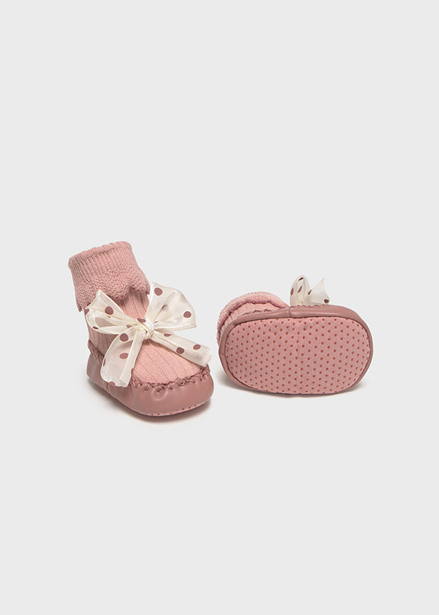 Mayoral Baby Girl Bow Booties - Pink