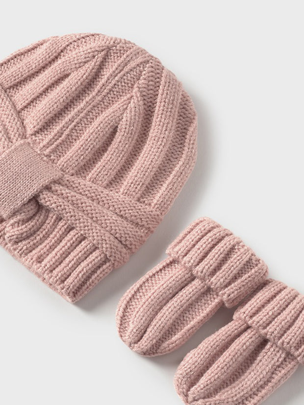 Mayoral Baby Girl Pink Hat & Gloves Set (3M-12M)
