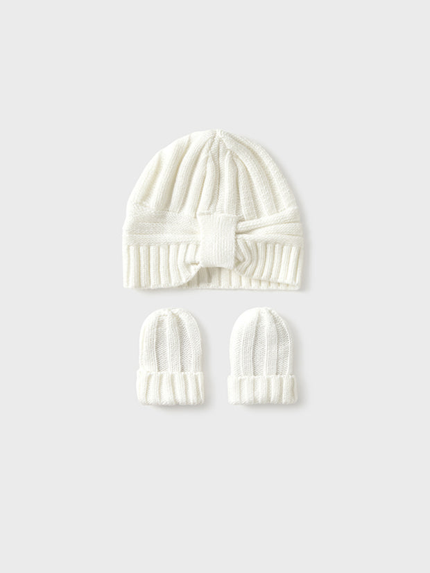 Mayoral Baby Girl Cream Hat & Gloves Set (3M-12M)