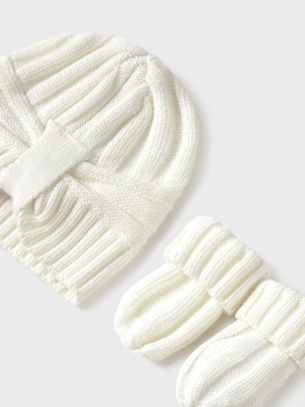Mayoral Baby Girl Cream Hat & Gloves Set (3M-12M)
