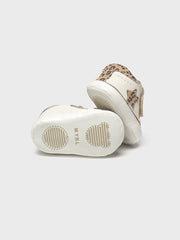Mayoral Baby Animal Print Bear Shoes - Cream