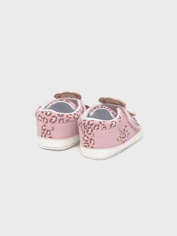 Mayoral Baby Pink Animal Print Bear Shoes - Pink
