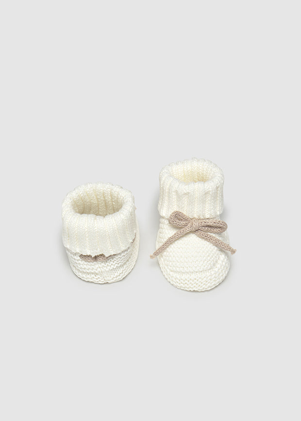Mayoral Baby Knitted Booties - Cream