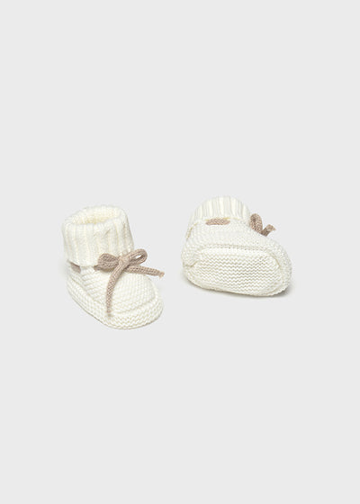 Mayoral Baby Knitted Booties - Cream