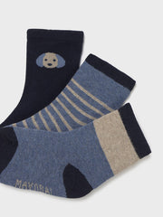 Mayoral Toddler Boy Navy Doggy Socks - 3 Pack (12M-4Y)