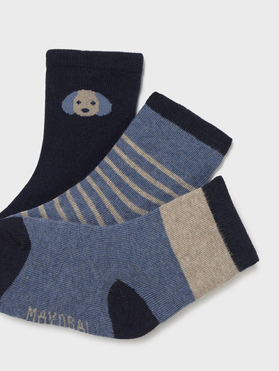 Mayoral Toddler Boy Navy Doggy Socks - 3 Pack (12M-4Y)