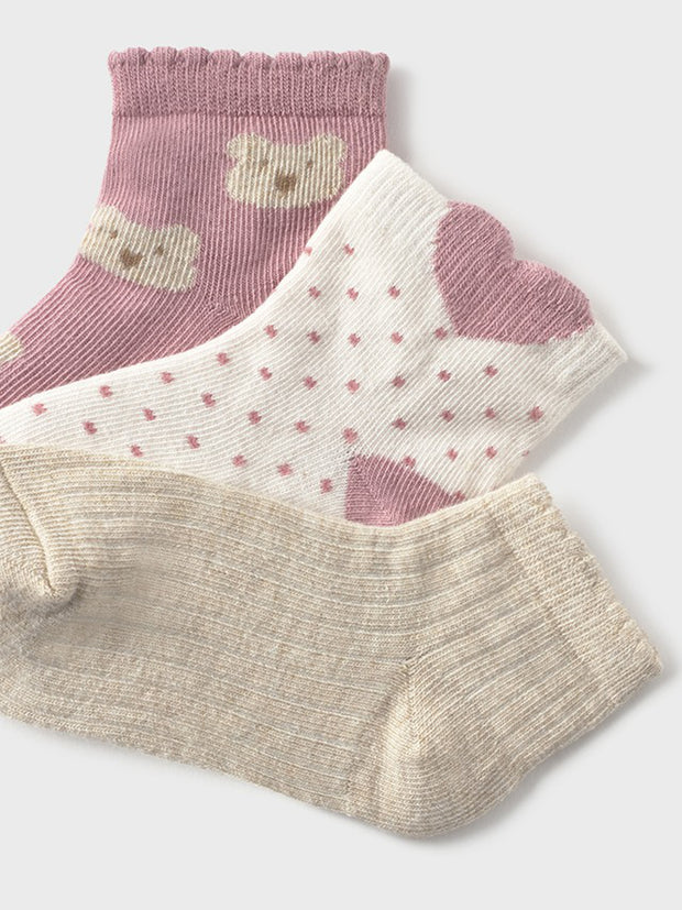 Mayoral Toddler Girl Pink Socks - 3 Pack (12M-4Y)