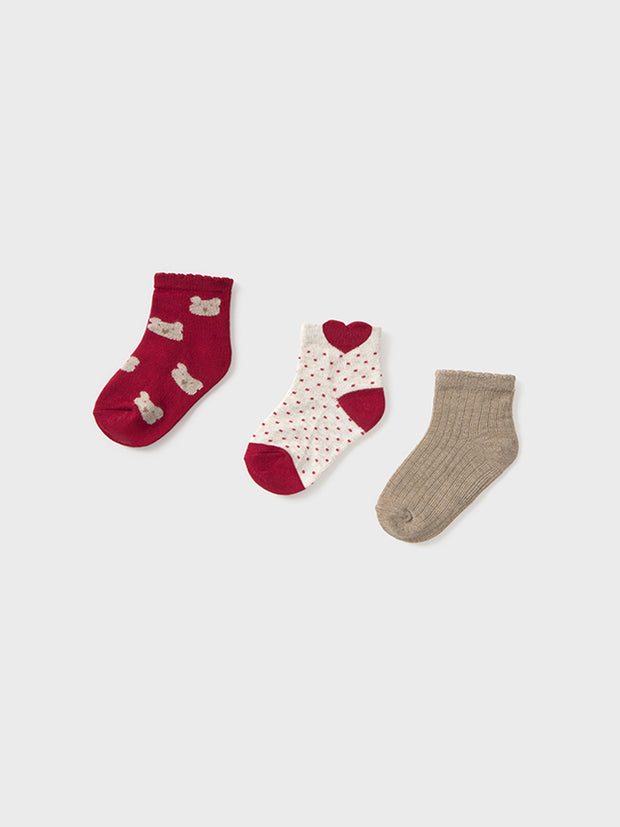 Mayoral Toddler Girl Red Socks - 3 Pack (12M-4Y)