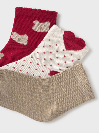 Mayoral Toddler Girl Red Socks - 3 Pack (12M-4Y)
