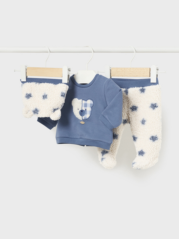 Mayoral Baby Boy Navy & Cream Outfit Set With Hat