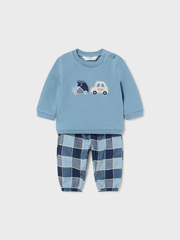 Mayoral Baby Boy Blues & Navy Car Outfit Set